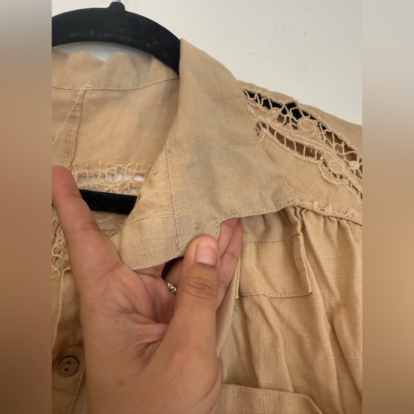 Intimately Free People Oversized Romper Embroidered The Jomo Festival Linen Sz S - Picture 4 of 14